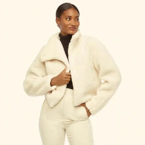 Just Fab faux shearling wrap jacket new with the tag bone white XXL